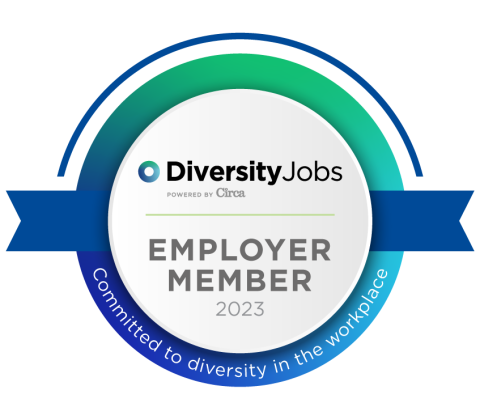 Badge from Diversity Jobs, illustrating our commitment to equity, racial justice, diversity, and inclusion.