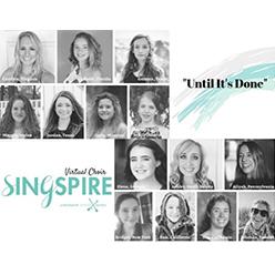 This is a graphic of the sINgSPIRE logo along with headshots of program participants.